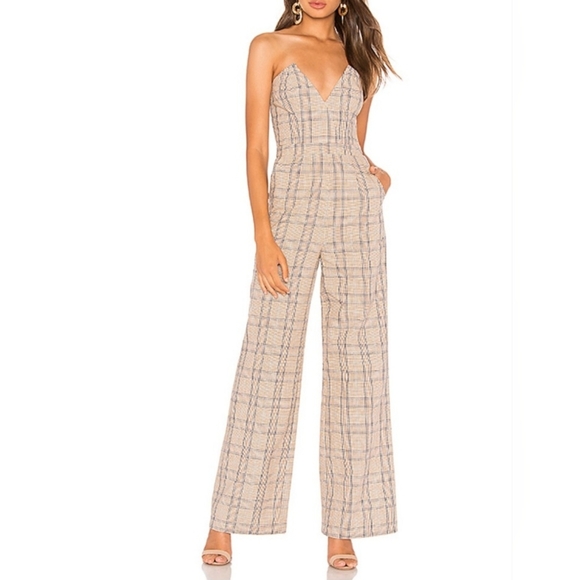 Lovers + Friends Grecia Jumpsuit Plaid Size XS NWT